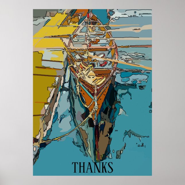 Sjö Skiff, abstrakt, redigera text Poster (Framsidan)