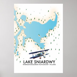 Sjö Sniardwy Polen karta Poster