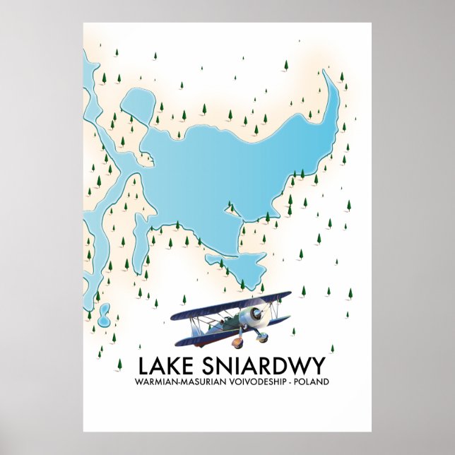 Sjö Sniardwy Polen karta Poster (Framsidan)