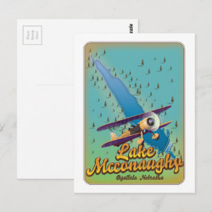 sjö, som är döende vintage resor poster. vykort