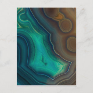 Sjö som Teal & Brown Agate Vykort