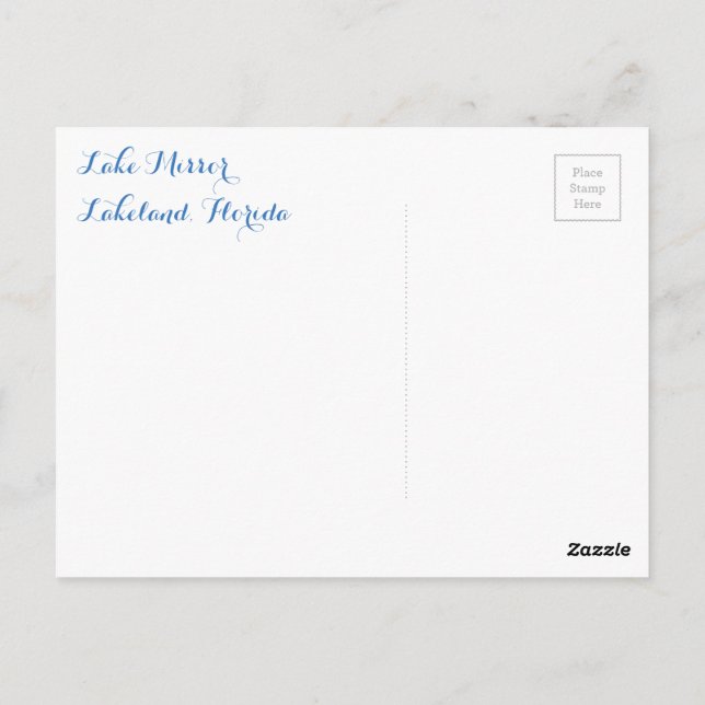 Sjö Spegel - Lakeland, Florida-vykort Vykort (Baksida)