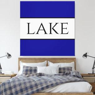 SJÖ Sporty Bold Navy Blue White Summer Rand Canvastryck