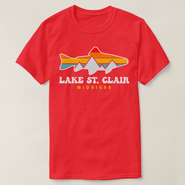 Sjö St Clair Fishing Michigan Fish T Shirt (Design framsida)
