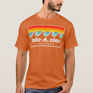 Sjö St Clair Fishing Michigan Retro Vintage Vågar T Shirt
