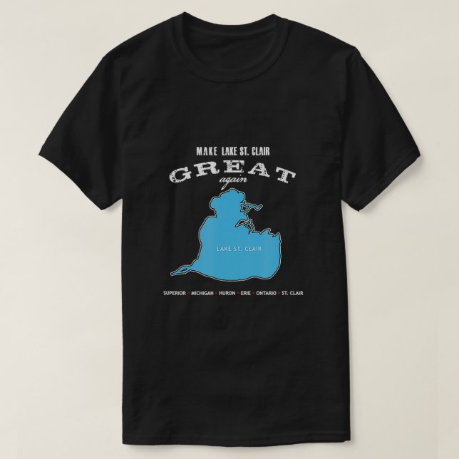 Sjö St Clair-fiske som seglar under Michigan Sum T Shirt (Design framsida)