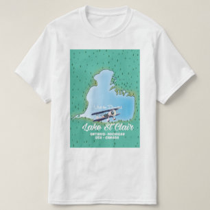 sjö St Clair USA Kanada sjö karta T Shirt