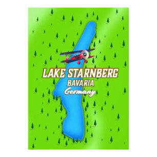 Sjö Starnberg Bavaria - Tyskland reseaffisch Fototryck