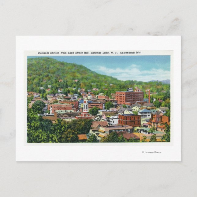 Sjö Street Backe View of Business Section Vykort (Framsida)