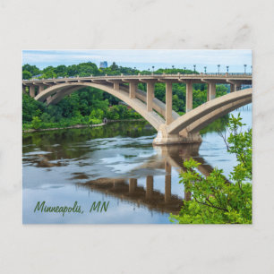 Sjö Street Bridge, Minneapolis, MN-vykort Vykort