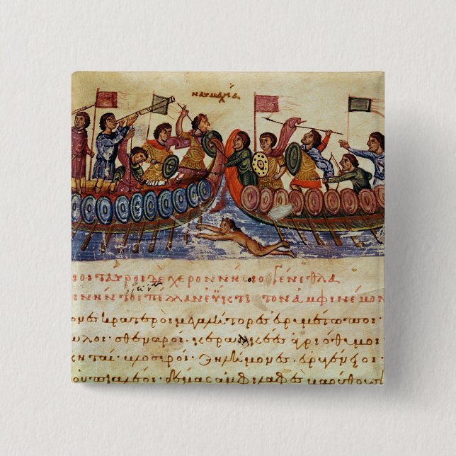 Sjö- strid mellan två frakter knapp (Framsida)