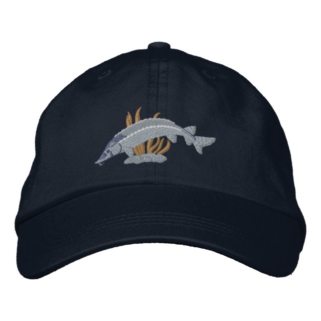 Sjö Sturgeon Broderad Keps (Framsida)