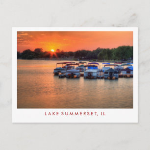 Sjö Summerset Illinois Vykort