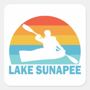 Sjö Sunapee New Hampshire Kayak Fyrkantigt Klistermärke