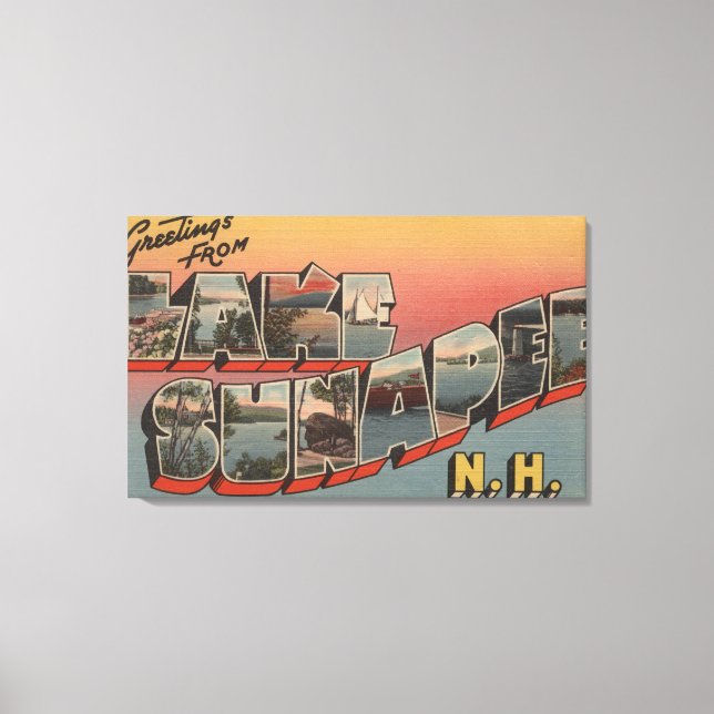 Sjö Sunapee, New Hampshire - Large Brev Canvastryck (Framsida)