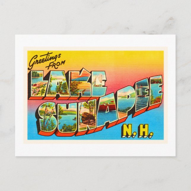 Sjö Sunapee New Hampshire NH Old Travel Souvenir Vykort (Framsida)