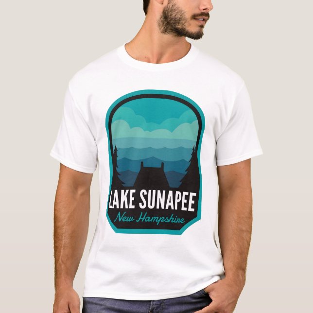 Sjö Sunapee New Hampshire Summer T Shirt (Framsida)