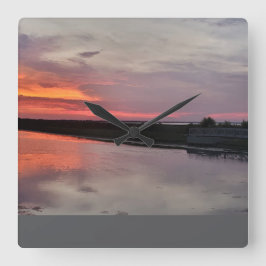 SJÖ SUNDOWN GLOW FYRKANTIG KLOCKA