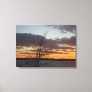 Sjö Sunset Canvas - 23,17 x 16,50 tum