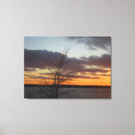 Sjö Sunset Canvas - 33,70 x 24 tum