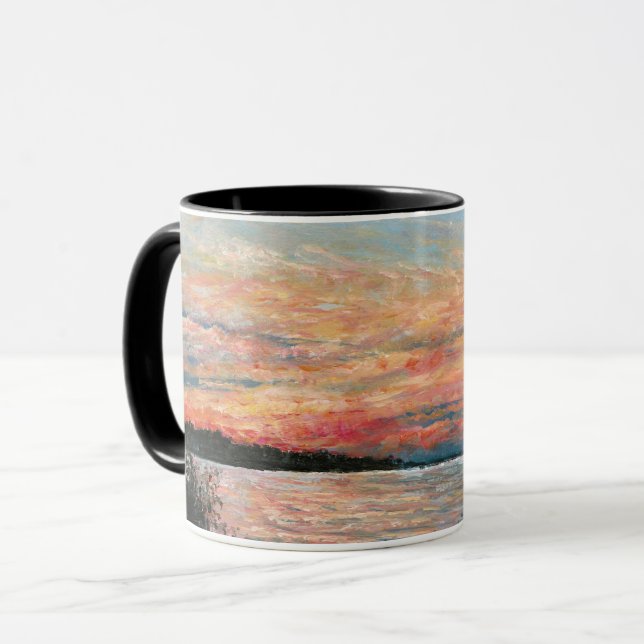 Sjö Sunset Shore Art Mugg (Framsida vänster)