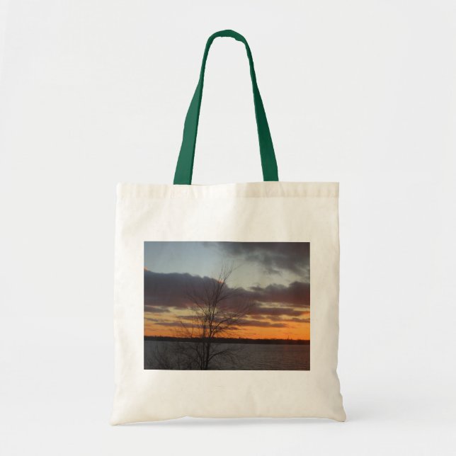 Sjö Sunset Tote Bag Tygkasse (Framsidan)