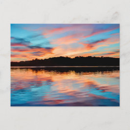 Sjö Sunset Vykort