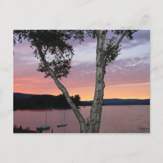 Sjö Sunset-vykort Vykort