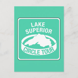 Sjö Superior Circle Tour, Traffic Sign, USA Vykort