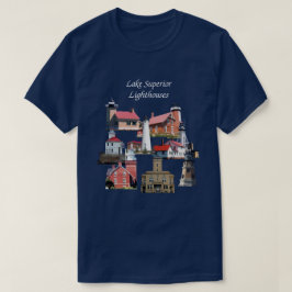 Sjö Superior Lighthouses-skjortans vita bokstäver T Shirt