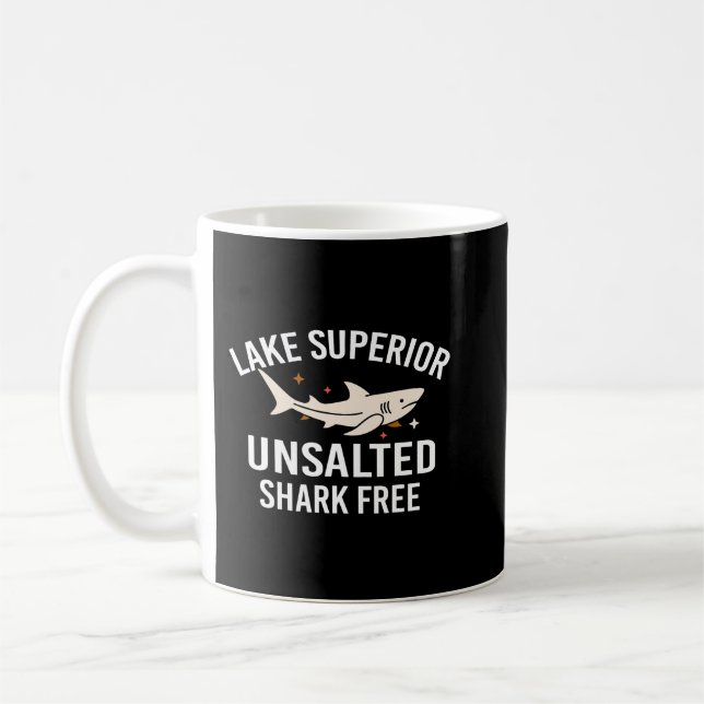 Sjö Superior Osalted Funny Citote Shark Free Fish Kaffemugg (Vänster)