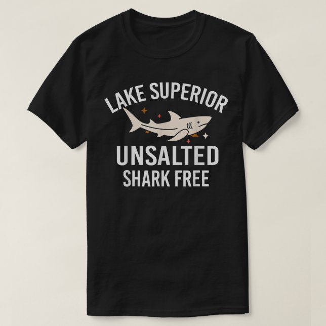 Sjö Superior Osalted Funny Citote Shark Free Fish T Shirt (Design framsida)