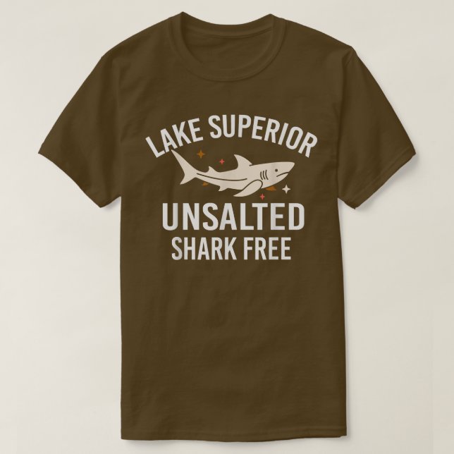Sjö Superior Osalted Funny Citote Shark Free Fish T Shirt (Design framsida)