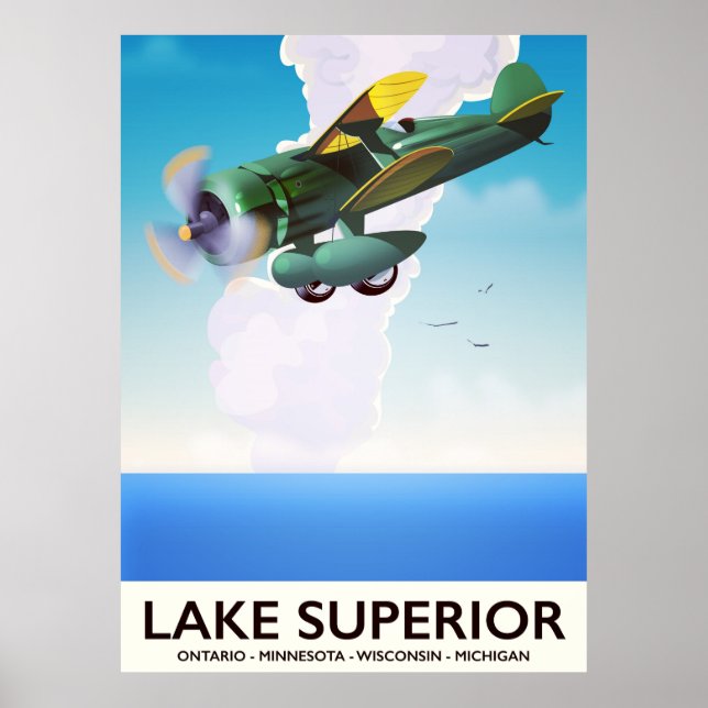 Sjö Superior prop vintage resor poster (Framsidan)