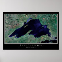 Sjö Superior Satellite Poster Karta
