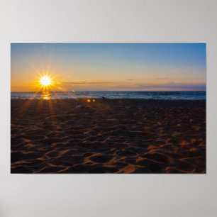 Sjö Superior Sunset, Ontonagon, Michigan Poster