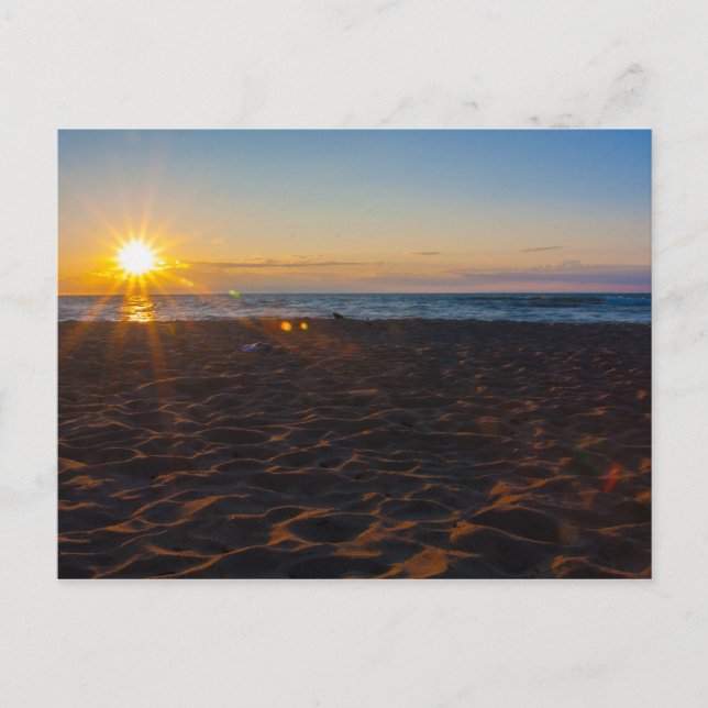 Sjö Superior Sunset, Ontonagon, Michigan Vykort (Framsida)