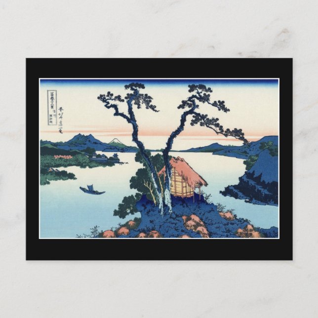 Sjö Suwa i provinsen Shinano (Hokusai) Vykort (Framsida)