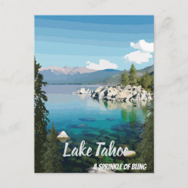 Sjö Tahoe A sprinkle California & Nevada Postcard Vykort