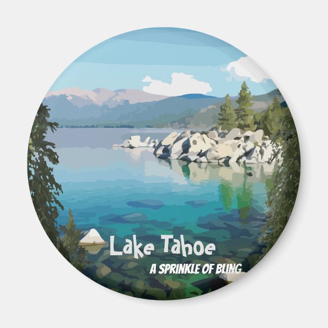 Sjö Tahoe A sprinkle of bling California Magnet (Framsidan)