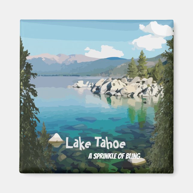 Sjö Tahoe A sprinkle of bling California Magnet (Framsidan)