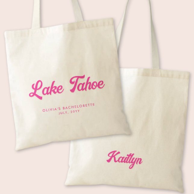 Sjö Tahoe Bachelorette Party Personlig Tote Tygkasse (Lake Tahoe Bachelorette Party Tote Bag)