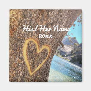 Sjö Tahoe Blue Vatten Träd Heart Kärlek Magnet