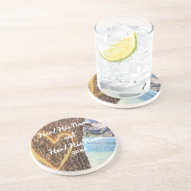 Sjö Tahoe Blue Vatten Träd Heart Kärlek Underlägg (Sidan)