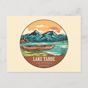Sjö Tahoe Boating Fishing Emblem Vykort
