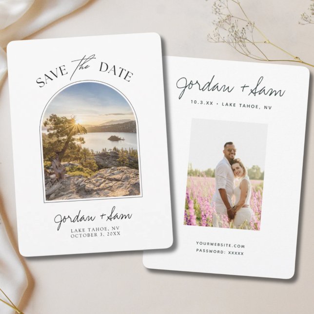 Sjö Tahoe Bröllop Emerald Cove Spara datum Inbjudningar (Lake Tahoe Wedding Emerald Cove Save the Date Invitation)