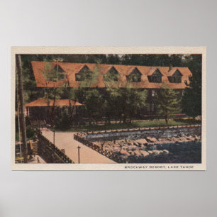 Sjö Tahoe, CA - Brockway Resort Lodge View Poster