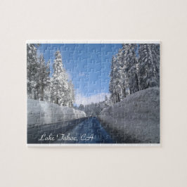 Sjö Tahoe, CA med massor av Snö Puzzle Pussel
