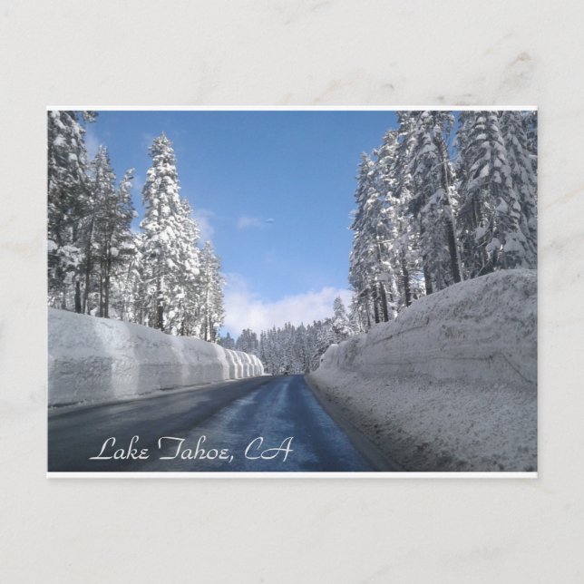 Sjö Tahoe, CA med mycket Snö-vykort Vykort (Framsida)