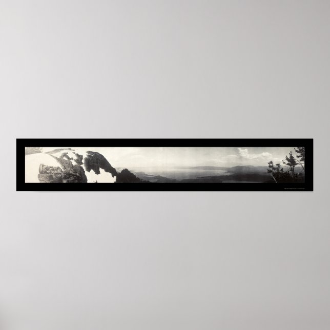 Sjö Tahoe CA Panorama Photo 1906 Poster (Framsidan)